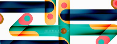 Renkli dinamik kompozisyon. Duvar kağıdı, afiş veya iniş için geometrik yaratıcı arkaplan