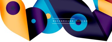 Minimum geometrik duvar kağıdı. Yaratıcı soyut arka plan. Duvar kağıdı arkaplanı ya da iniş sayfası için basit çizgiler ve daire kompozisyon vektör illüstrasyonu