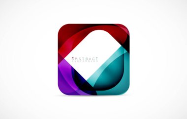 Minimum arkaplan. Dalgalı şekillerle oluşturulmuş yuvarlak köşeli soyut kare şekiller. Duvar Kağıdı, Sancak, Arkaplan, İniş Sayfası için Vektör İllüstrasyonu