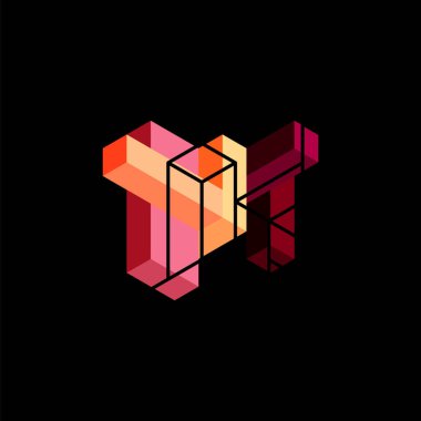 Soyut arkaplan. 3 boyutlu küp, küp elementler ve bloklar. Duvar kağıdı, afiş, arkaplan, iniş sayfası için tekno veya iş konsepti