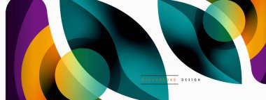 Yaratıcı geometrik duvar kağıdı. Asgari soyut arkaplan. Duvar kağıdı arkaplanı veya iniş sayfası için daire dalga ve yuvarlak şekiller kompozisyon vektör çizimi