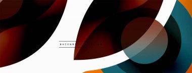 Yaratıcı geometrik duvar kağıdı. Asgari soyut arkaplan. Duvar kağıdı arkaplanı veya iniş sayfası için daire dalga ve yuvarlak şekiller kompozisyon vektör çizimi