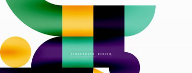 Çember ve kare geometrik arkaplan. Duvar kağıdı, pankart, arkaplan ya da iniş için üçgen ve kareli yuvarlak şekiller