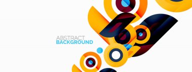 Duvar kağıdı, afiş, arkaplan için halkalar ve daireler geometrik soyut arkaplan