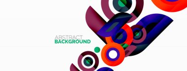 Duvar kağıdı, afiş, arkaplan için halkalar ve daireler geometrik soyut arkaplan