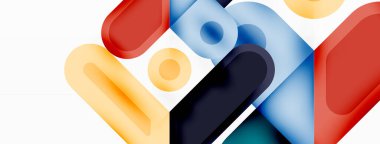 Kare ve daire en az soyut arkaplan. Duvar kağıdı afişi için vektör illüstrasyonu