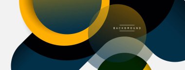 Vektör yuvarlak şekilli daireler minimum geometrik arkaplan. Duvar kağıdı afişi veya iniş sayfası için vektör illüstrasyonu