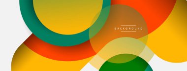 Vektör yuvarlak şekilli daireler minimum geometrik arkaplan. Duvar kağıdı afişi veya iniş sayfası için vektör illüstrasyonu