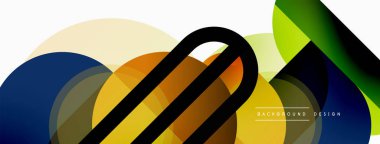 Yuvarlak üçgen çizgileri ve daireleri şekillendirir. Duvar kağıdı afişi arkaplanı veya iniş sayfası için Geometrik vektör çizimi