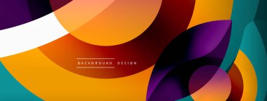 Yaratıcı geometrik duvar kağıdı. Asgari soyut arkaplan. Duvar kağıdı arkaplanı veya iniş sayfası için daire dalga ve yuvarlak şekiller kompozisyon vektör çizimi