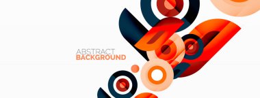 Duvar kağıdı, afiş, arkaplan için halkalar ve daireler geometrik soyut arkaplan