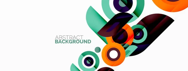 Rings Circles Geometric Abstract Background Wallpaper Banner Backdrop — Stock Vector