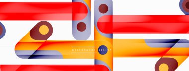 Renkli dinamik kompozisyon. Duvar kağıdı, afiş veya iniş için geometrik yaratıcı arkaplan