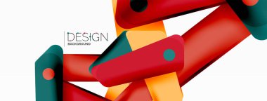 Teknik, geometrik duvar kâğıdı. Yaratıcı soyut arka plan. Duvar kağıdı arkaplanı veya iniş sayfası için kurdele biçimi çizgileri vektör çizimi