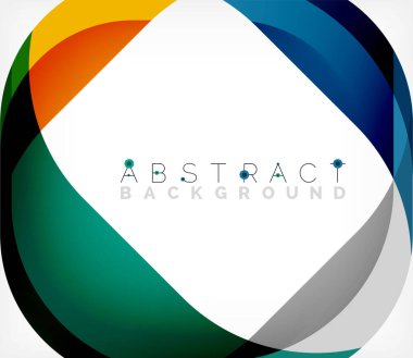 Üst üste binen dalgalarla soyut kare şekil, minimum geometrik arkaplan. Duvar Kağıdı, Sancak, Arkaplan, İniş Sayfası için Vektör İllüstrasyonu