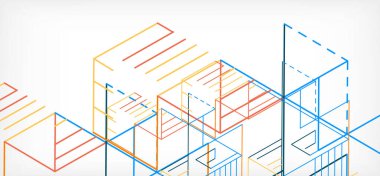 Soyut arkaplan. Beyaz arkaplanda renk çizgileri. Doğrusal soyut kompozisyon. Duvar kağıdı, afiş, arkaplan, iniş sayfası için tekno veya iş konsepti