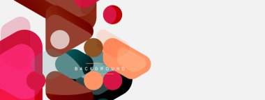 Soyut yuvarlak geometrik şekiller ve daireler. Duvar kağıdı, afiş, arkaplan veya iniş için moda tekno iş şablonu