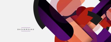 Yuvarlak geometrik şekiller çizgiler ve daireler. Duvar kağıdı afişi ya da iniş sayfası için vektör şablonu