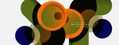 Çember ve yuvarlak şekiller soyut arkaplan. Duvar kağıdı afişi veya iniş sayfası için vektör illüstrasyonu