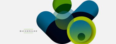 Vektör yuvarlak şekilli daireler minimum geometrik arkaplan. Duvar kağıdı afişi veya iniş sayfası için vektör illüstrasyonu