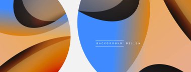 Yaratıcı geometrik duvar kağıdı. Asgari soyut arkaplan. Duvar kağıdı arkaplanı veya iniş sayfası için daire ve dalga kompozisyon vektör çizimi