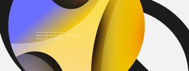 Yaratıcı geometrik duvar kağıdı. Asgari soyut arkaplan. Duvar kağıdı arkaplanı veya iniş sayfası için daire ve dalga kompozisyon vektör çizimi