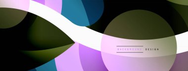 Yaratıcı geometrik duvar kağıdı. Asgari soyut arkaplan. Duvar kağıdı arkaplanı veya iniş sayfası için daire dalga ve yuvarlak şekiller kompozisyon vektör çizimi