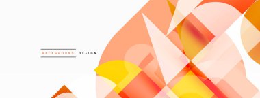 Çember ve kare geometrik arkaplan. Duvar kağıdı, pankart, arkaplan ya da iniş için üçgen ve kareli yuvarlak şekiller