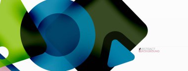 Çizgi, üçgen, kare ve çember ilkel bileşimi. Duvar kağıdı, pankart, arkaplan, iniş sayfası için vektör geometrik asgari özet arkaplan