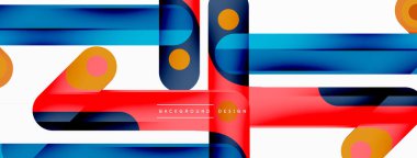 Renkli dinamik kompozisyon. Duvar kağıdı, afiş veya iniş için geometrik yaratıcı arkaplan