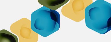 Beyaz arka planda renkli ok şekilleri. Minimum geometrik soyut arkaplan. Duvar kağıdı afişi veya iniş sayfası için vektör illüstrasyonu