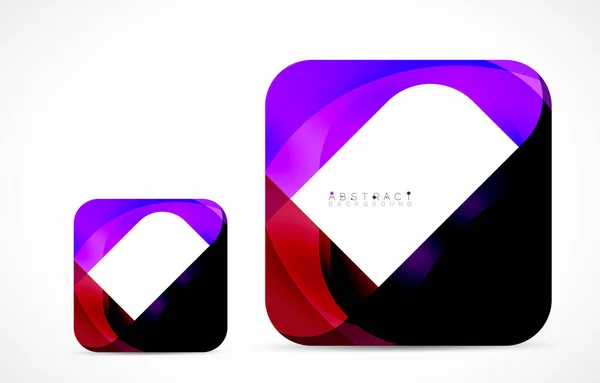 Minimal Background Abstract Square Shape Corners Created Wavy Forms Vector — Vetor de Stock