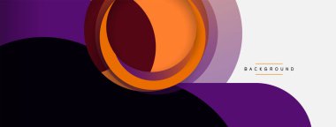 Vektör yuvarlak şekilli daireler minimum geometrik arkaplan. Duvar kağıdı afişi veya iniş sayfası için vektör illüstrasyonu