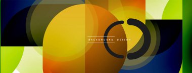 Yuvarlak üçgen çizgileri ve daireleri şekillendirir. Duvar kağıdı afişi arkaplanı veya iniş sayfası için Geometrik vektör çizimi