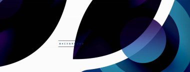 Yaratıcı geometrik duvar kağıdı. Asgari soyut arkaplan. Duvar kağıdı arkaplanı veya iniş sayfası için daire dalga ve yuvarlak şekiller kompozisyon vektör çizimi