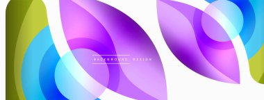 Renkli geometrik şekilli soyut arkaplan. Yuvarlak şekilli, daire ve çizgilerle çok güzel bir arka plan. Geometrik tasarım. Vektör illüstrasyonu