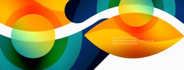 Yaratıcı geometrik duvar kağıdı. Asgari soyut arkaplan. Duvar kağıdı arkaplanı veya iniş sayfası için daire dalga ve yuvarlak şekiller kompozisyon vektör çizimi