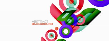 Soyut yuvarlak şekiller arka plan. Minimalist dekorasyon. Çemberleri ve halkaları olan geometrik arkaplan