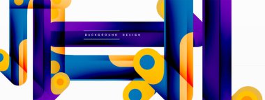 Renkli dinamik kompozisyon. Duvar kağıdı, afiş veya iniş için geometrik yaratıcı arkaplan