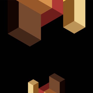 Soyut arkaplan. 3 boyutlu küp, küp elementler ve bloklar. Duvar kağıdı, afiş, arkaplan, iniş sayfası için tekno veya iş konsepti