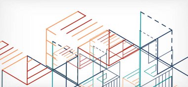 Soyut arkaplan. Beyaz arkaplanda renk çizgileri. Doğrusal soyut kompozisyon. Duvar kağıdı, afiş, arkaplan, iniş sayfası için tekno veya iş konsepti