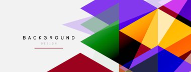 Renkli üçgen bileşimi, geometrik soyut arkaplan. Tekno veya iş konsepti, duvar kağıdı, afiş, arkaplan, iniş sayfası deseni