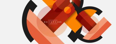 Geometrik şekiller bileşim soyut arkaplan. Çember çizgileri ve dikdörtgenler. Duvar kağıdı afişi veya iniş sayfası için vektör illüstrasyonu