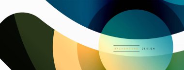 Renkli geometrik şekilli soyut arkaplan. Yuvarlak şekilli, daire ve çizgilerle çok güzel bir arka plan. Geometrik tasarım. Vektör illüstrasyonu