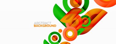 Soyut yuvarlak şekiller arka plan. Minimalist dekorasyon. Çemberleri ve halkaları olan geometrik arkaplan