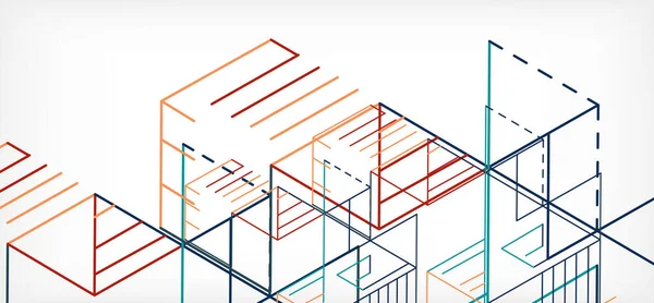 Soyut arkaplan. Beyaz arkaplanda renk çizgileri. Doğrusal soyut kompozisyon. Duvar kağıdı, afiş, arkaplan, iniş sayfası için tekno veya iş konsepti