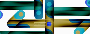 Renkli dinamik kompozisyon. Duvar kağıdı, afiş veya iniş için geometrik yaratıcı arkaplan