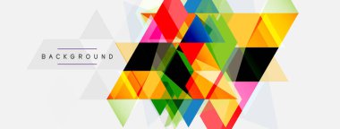 Mozaik üçgenler geometrik arkaplan. Tekno veya iş konsepti, duvar kağıdı, afiş, arkaplan, iniş sayfası deseni