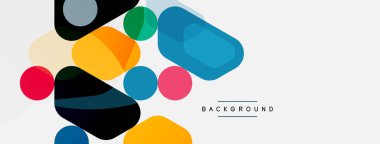 Soyut yuvarlak geometrik şekiller ve daireler. Duvar kağıdı, afiş, arkaplan veya iniş için moda tekno iş şablonu