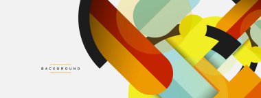 Yuvarlak geometrik şekiller çizgiler ve daireler. Duvar kağıdı afişi ya da iniş sayfası için vektör şablonu